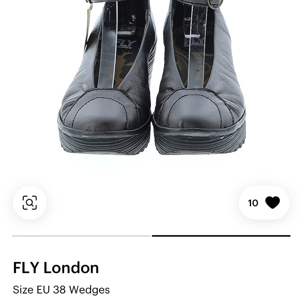 Fly London Black Wedge Slip-On Shoes